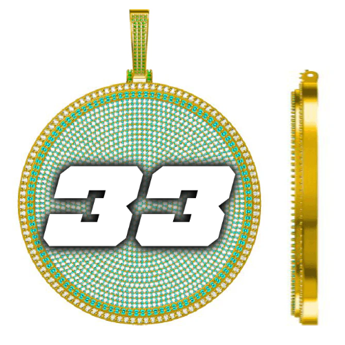 CUSTOM LETTER NECKLACE 3D BIG DISC