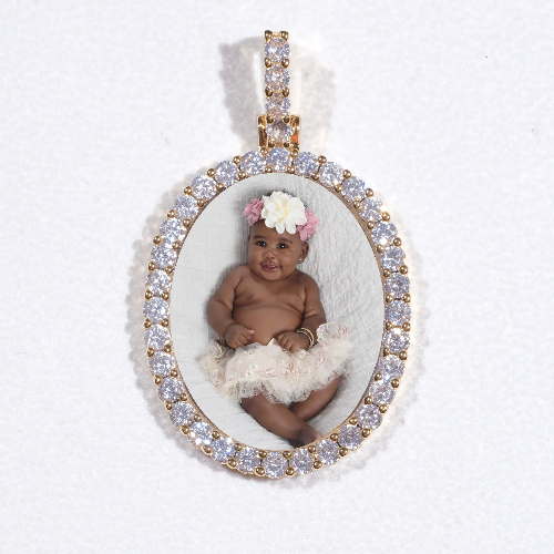 3D Oval Custom Picture Pendant
