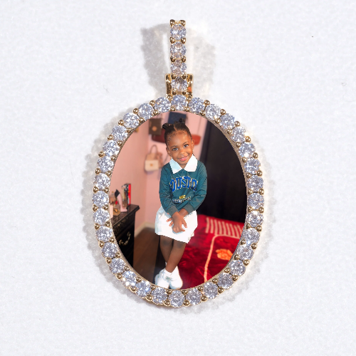3D Oval Custom Picture Pendant