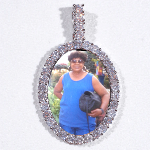Large 3D Oval Custom Picture Pendant