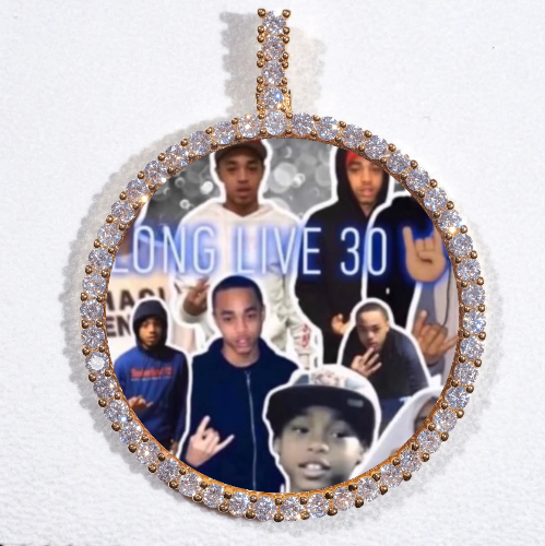 LARGE 3D CIRCLE CUSTOM PICTURE PENDANT