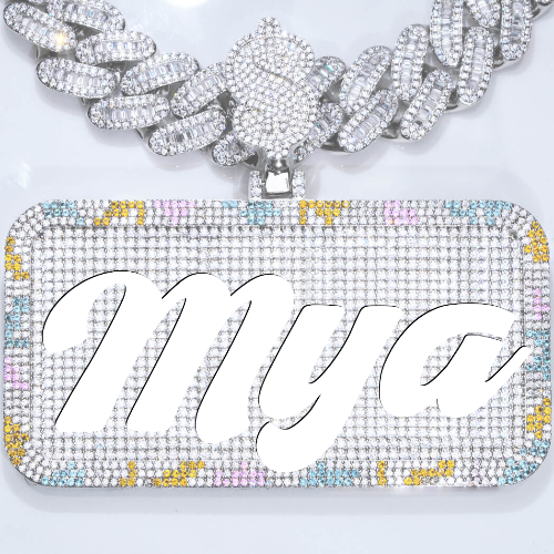 CUSTOM LETTER NECKLACE 3D COLORFUL SQUARE