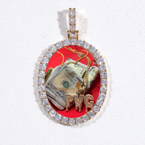 3D Oval Custom Picture Pendant