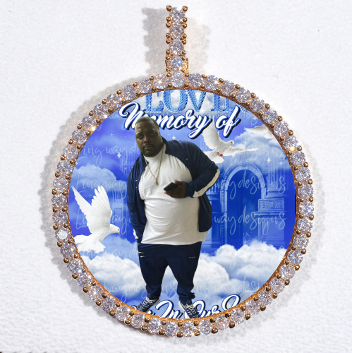 LARGE 3D CIRCLE CUSTOM PICTURE PENDANT