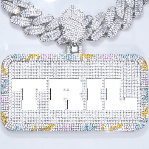 CUSTOM LETTER NECKLACE 3D COLORFUL SQUARE