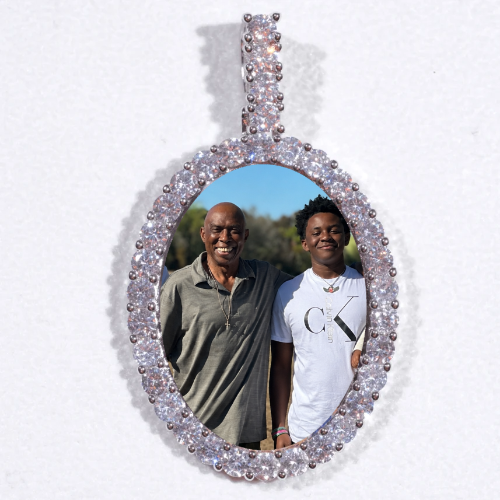 Large 3D Oval Custom Picture Pendant