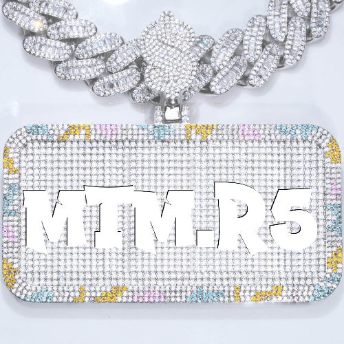 CUSTOM LETTER NECKLACE 3D COLORFUL SQUARE