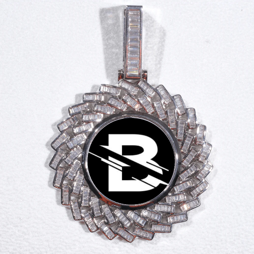Large 3D Baguette Custom Picture Pendant