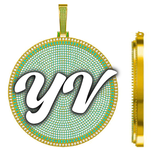 CUSTOM LETTER NECKLACE 3D BIG DISC