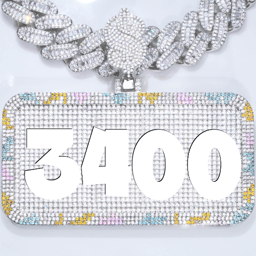 CUSTOM LETTER NECKLACE 3D COLORFUL SQUARE
