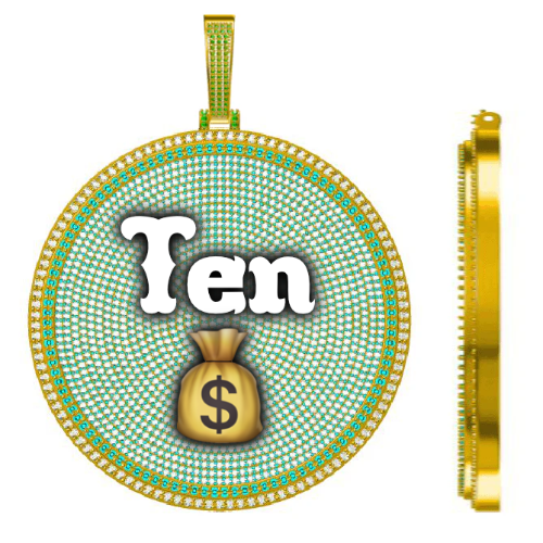 CUSTOM LETTER NECKLACE 3D BIG DISC