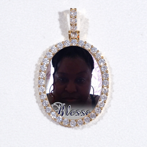 3D Oval Custom Picture Pendant