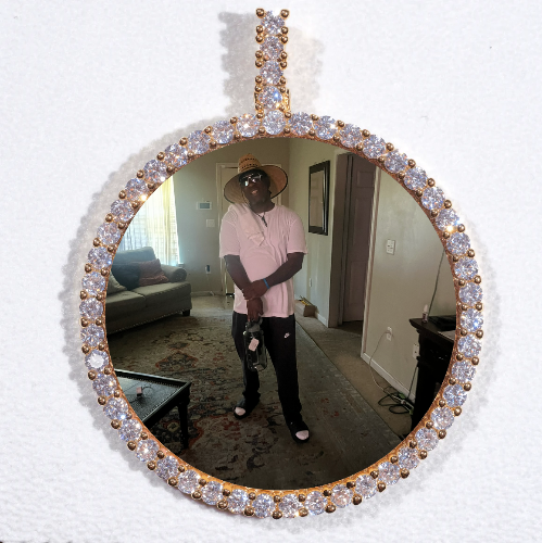 LARGE 3D CIRCLE CUSTOM PICTURE PENDANT