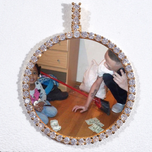 LARGE 3D CIRCLE CUSTOM PICTURE PENDANT