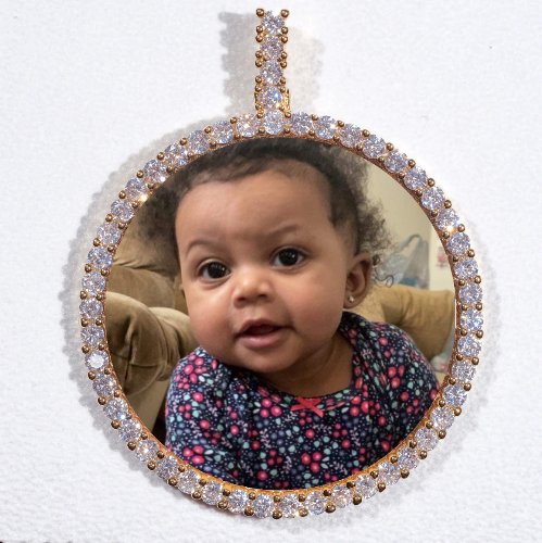 LARGE 3D CIRCLE CUSTOM PICTURE PENDANT