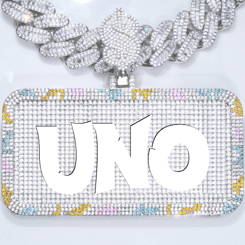CUSTOM LETTER NECKLACE 3D COLORFUL SQUARE
