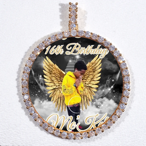 LARGE 3D CIRCLE CUSTOM PICTURE PENDANT