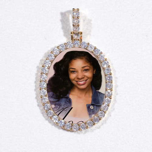3D Oval Custom Picture Pendant