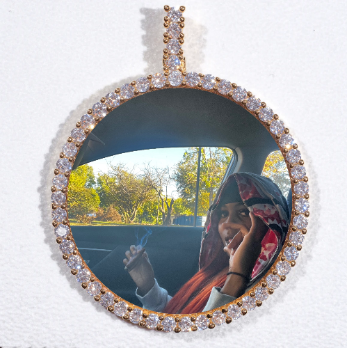 LARGE 3D CIRCLE CUSTOM PICTURE PENDANT