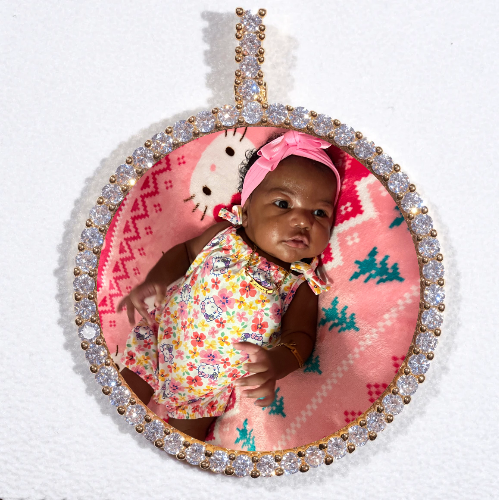 LARGE 3D CIRCLE CUSTOM PICTURE PENDANT
