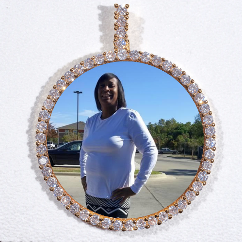 LARGE 3D CIRCLE CUSTOM PICTURE PENDANT