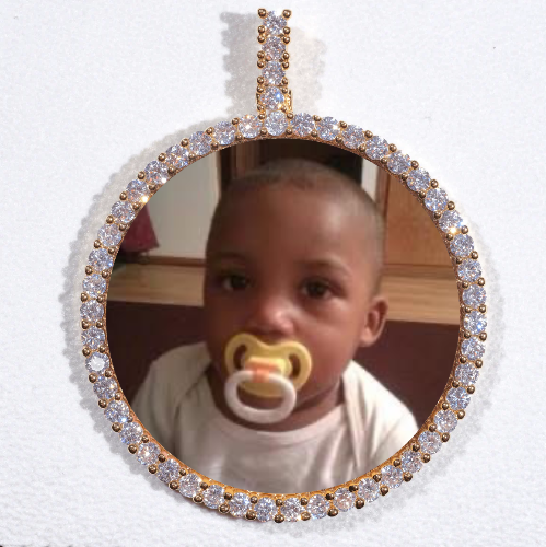 LARGE 3D CIRCLE CUSTOM PICTURE PENDANT