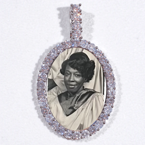 Large 3D Oval Custom Picture Pendant