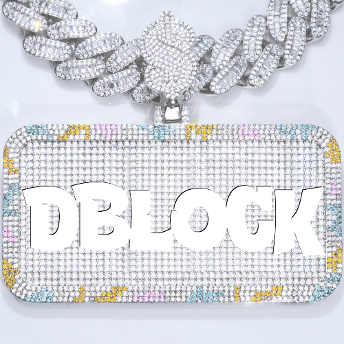 CUSTOM LETTER NECKLACE 3D COLORFUL SQUARE
