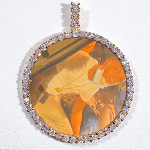 LARGE 3D CIRCLE CUSTOM PICTURE PENDANT
