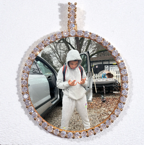 LARGE 3D CIRCLE CUSTOM PICTURE PENDANT