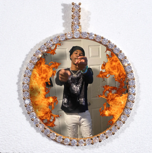 LARGE 3D CIRCLE CUSTOM PICTURE PENDANT