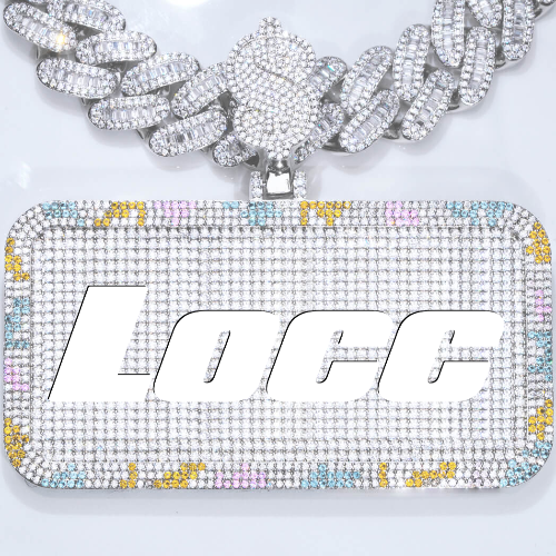 CUSTOM LETTER NECKLACE 3D COLORFUL SQUARE