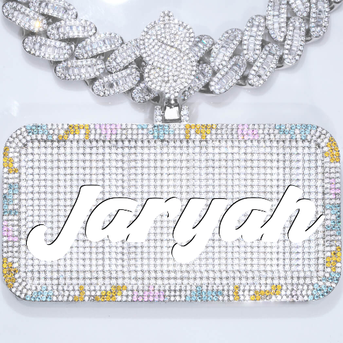 CUSTOM LETTER NECKLACE 3D COLORFUL SQUARE
