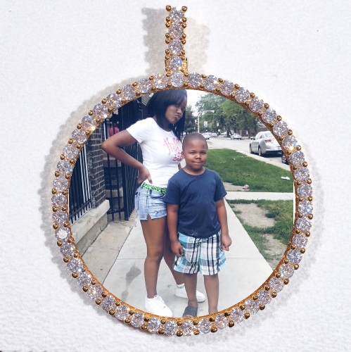 LARGE 3D CIRCLE CUSTOM PICTURE PENDANT