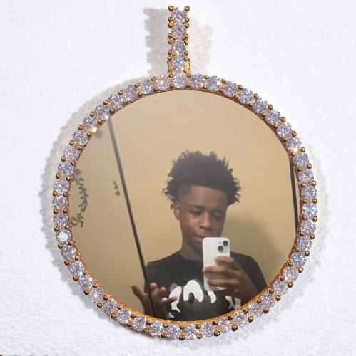 LARGE 3D CIRCLE CUSTOM PICTURE PENDANT