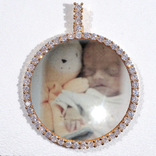 LARGE 3D CIRCLE CUSTOM PICTURE PENDANT