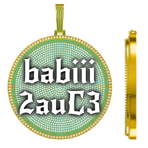 CUSTOM LETTER NECKLACE 3D BIG DISC