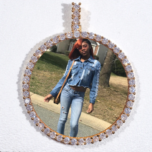 LARGE 3D CIRCLE CUSTOM PICTURE PENDANT