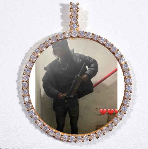 LARGE 3D CIRCLE CUSTOM PICTURE PENDANT