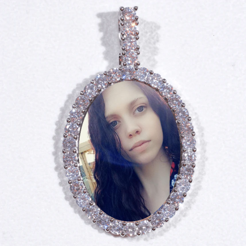 Large 3D Oval Custom Picture Pendant