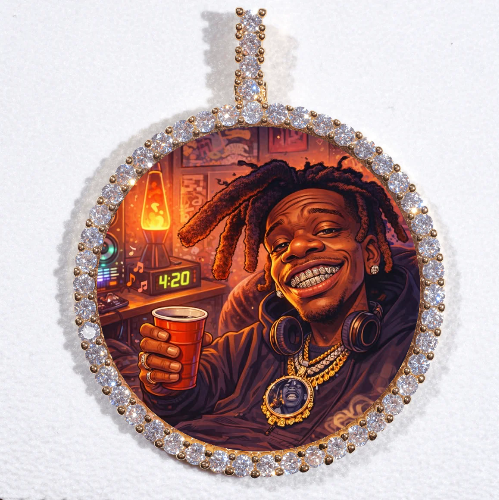 LARGE 3D CIRCLE CUSTOM PICTURE PENDANT
