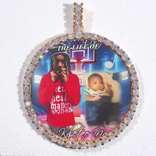 LARGE 3D CIRCLE CUSTOM PICTURE PENDANT
