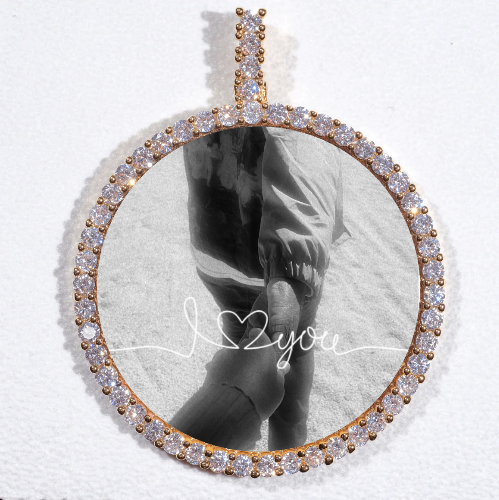 LARGE 3D CIRCLE CUSTOM PICTURE PENDANT