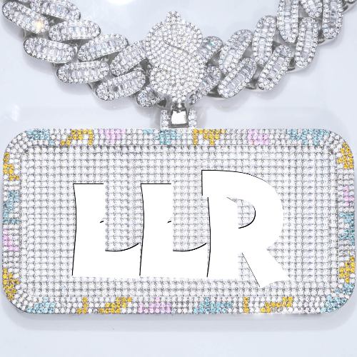 CUSTOM LETTER NECKLACE 3D COLORFUL SQUARE