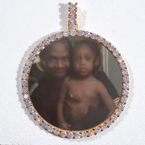 LARGE 3D CIRCLE CUSTOM PICTURE PENDANT