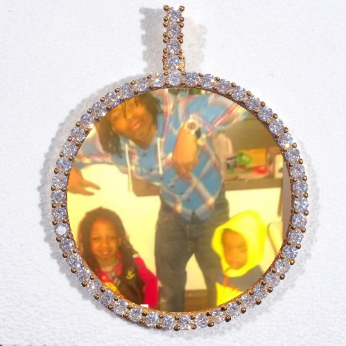 LARGE 3D CIRCLE CUSTOM PICTURE PENDANT