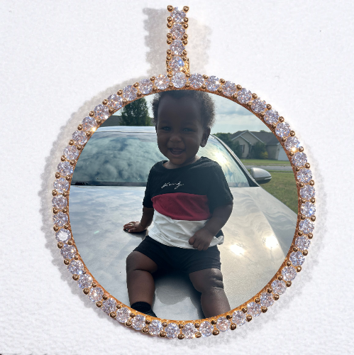 LARGE 3D CIRCLE CUSTOM PICTURE PENDANT