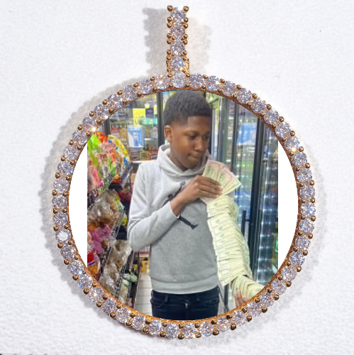 LARGE 3D CIRCLE CUSTOM PICTURE PENDANT