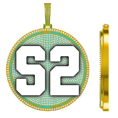CUSTOM LETTER NECKLACE 3D BIG DISC