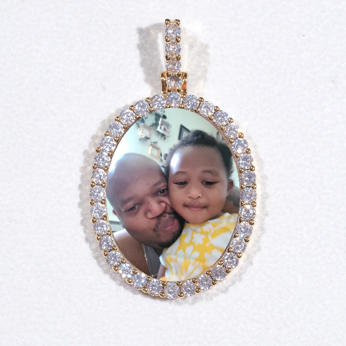 3D Oval Custom Picture Pendant